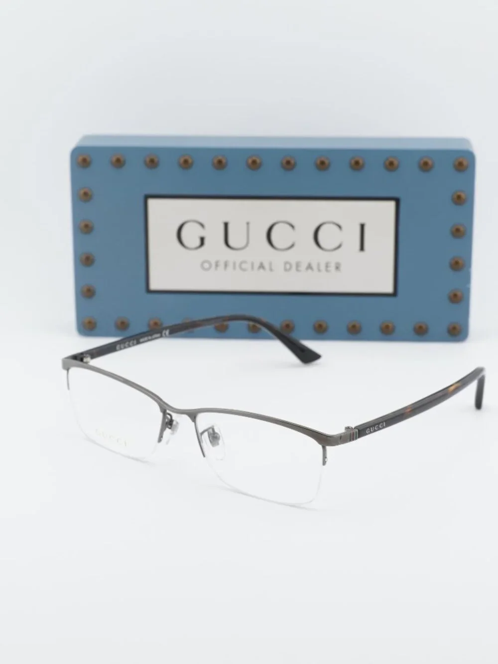 Gucci GG0856OJ 003 Rectangle Eyeglasses 56mm - Ruthenium